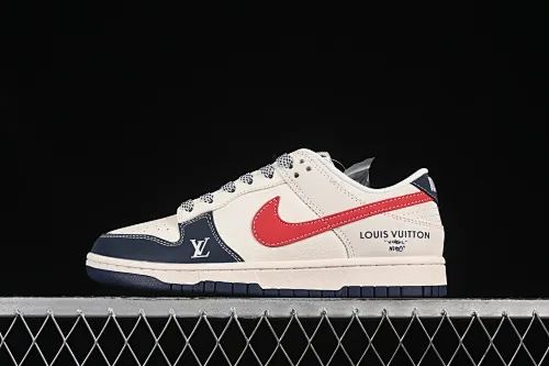 All categories Nk SB Dunk Series Nk SB Dunk Low High-end customized low-top sneakers Nike SB Dunk Low LV co-branded beige blue red hook Anniversary high-end customized low-top casual sneakers JJ2508-563